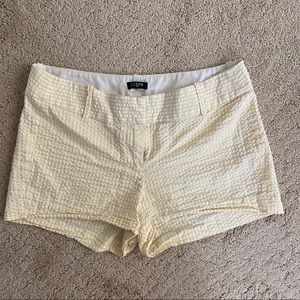 JCrew Women Yellow & White Gingham Textured Short
